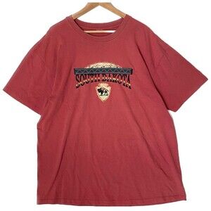 Vintage South Dakota Embroidered Single Stitch Red T-Shirt Size XXL